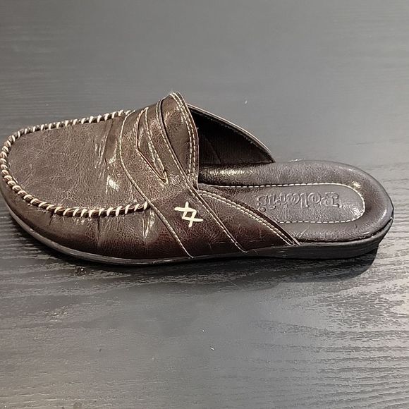 Polaris Mens Dark Brown Leather Mules/Slip ons - Picture 6 of 9
